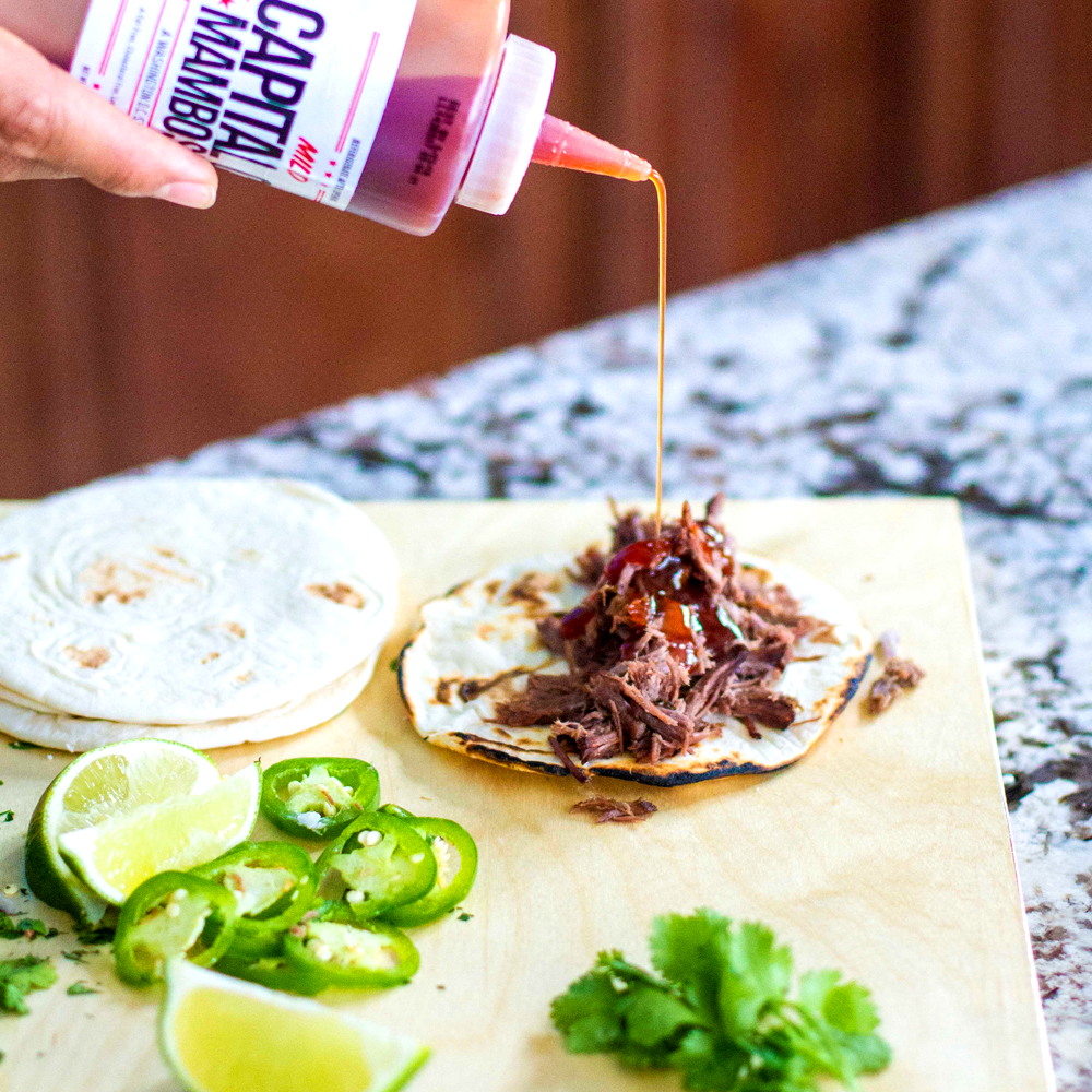 Mambo Sauce Braised Short Rib Tacos