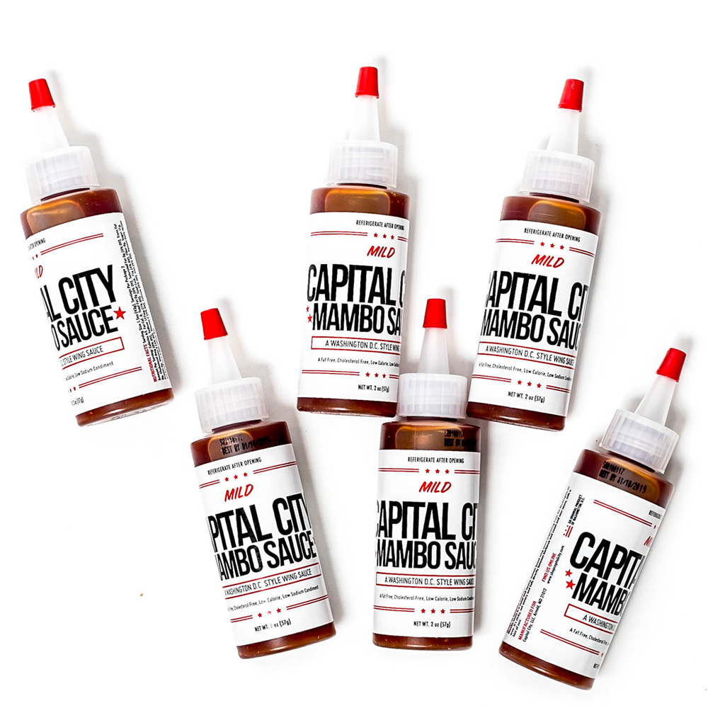 Capital City Co (2) 12-oz & (2) 2-oz Bottles Mambo Sauce ,Combo